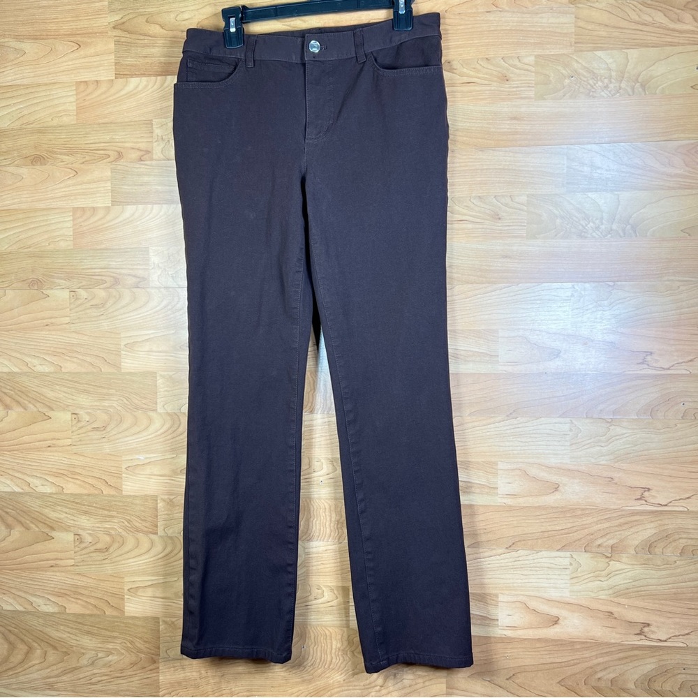 Chaps Size 8 Brown Denim Pants W/5 Pockets and Belt Loops New Without Ta…
